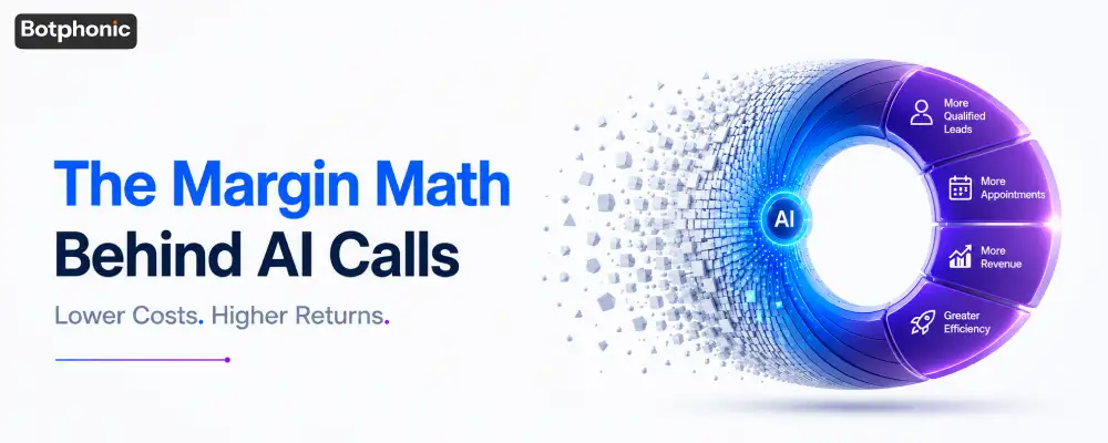 AI-powered transformation of scattered effort into concentrated business value, illustrating “Lower Costs. Higher Returns.” on a minimalist white banner.