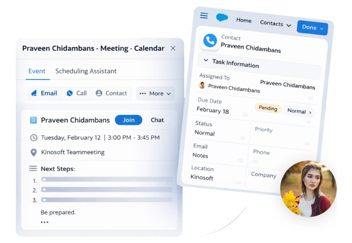 Syncs with CRM or Calendar