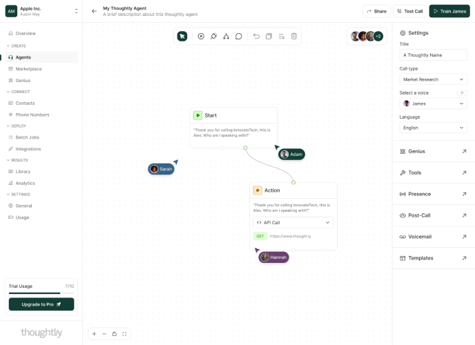 Thoughtly product interface